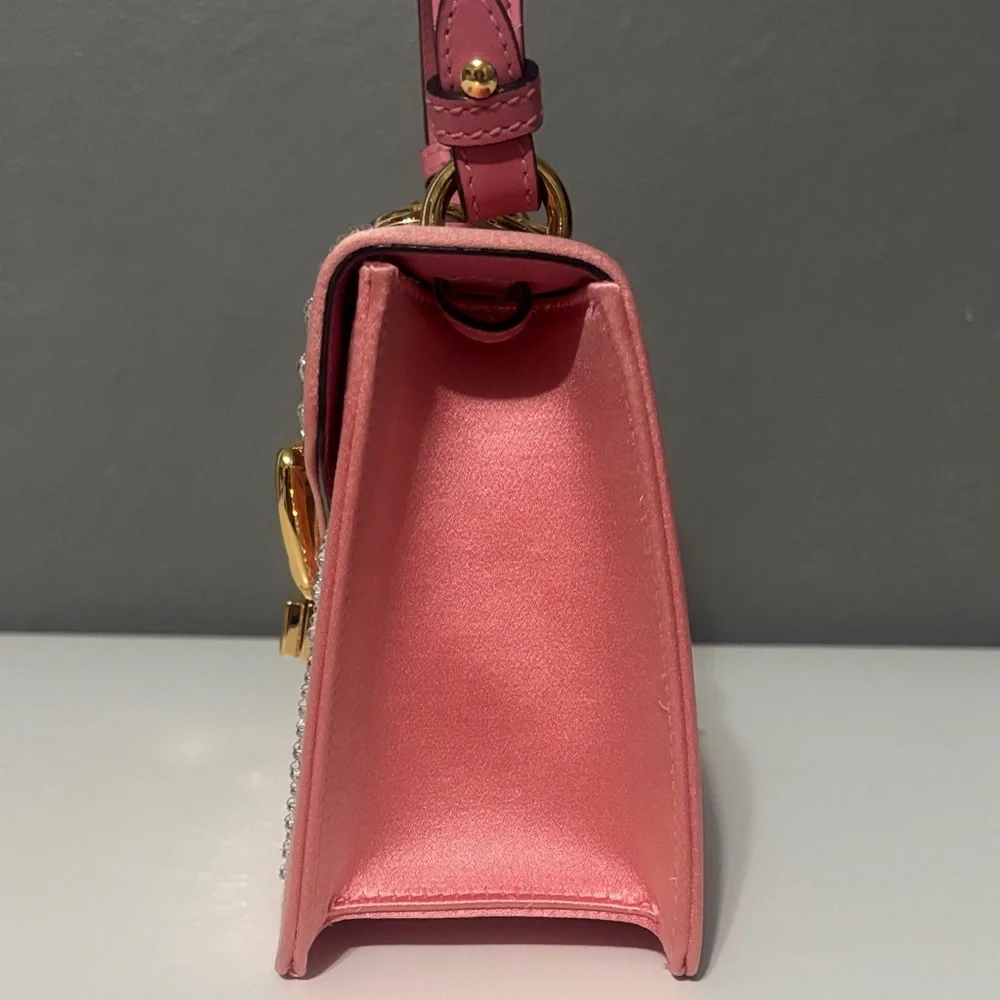 Gucci pink Satin Crystal Mini Sylvie Top Handle Bag - Picture 4 of 8